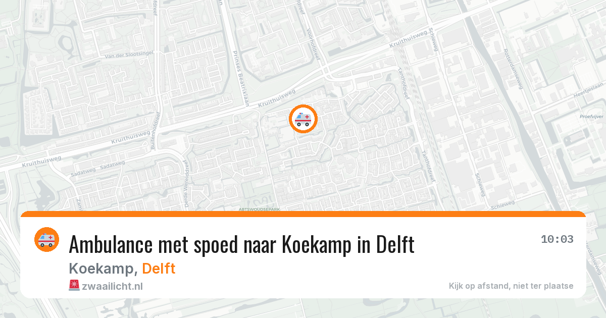 Ambulance met spoed naar Koekamp in Delft — 4 mei 2026