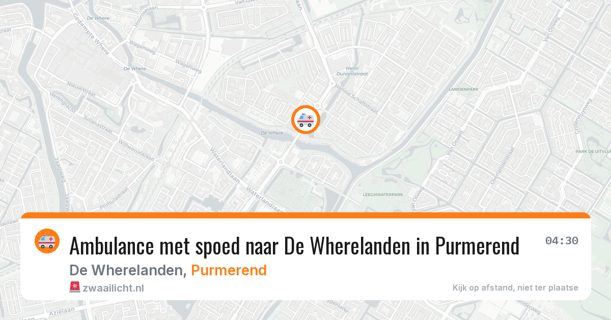 Ambulance met spoed naar De Wherelanden in Purmerend — 4 apr 2026