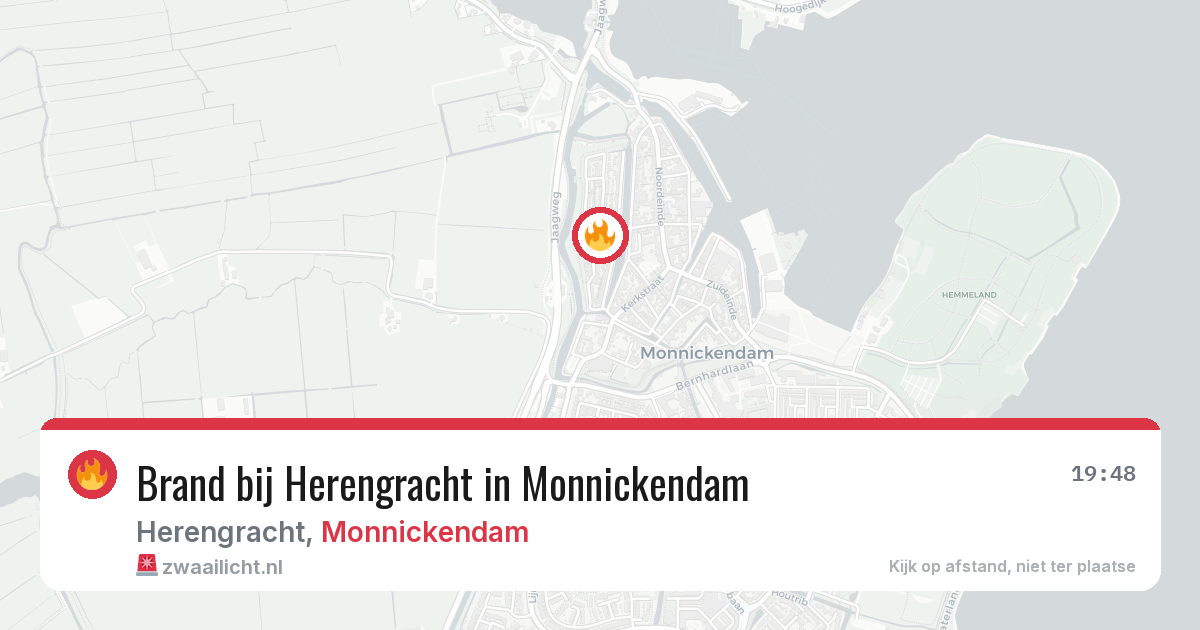 Brand bij Herengracht in Monnickendam — 4 aug 2026