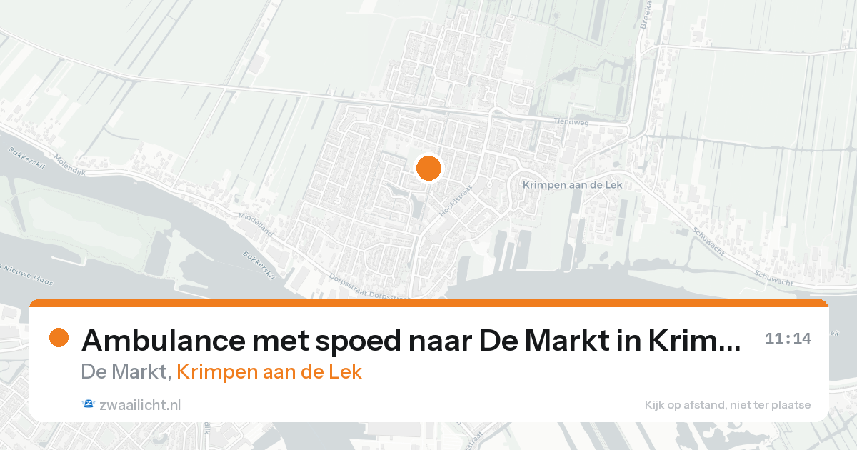 Ambulance met spoed naar De Markt in Krimpen aan de Lek — 24 aug 2026