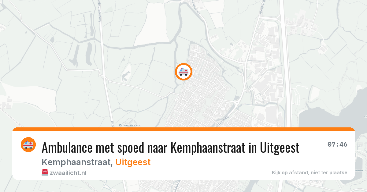 Ambulance met spoed naar Kemphaanstraat in Uitgeest — 12 jul 2026