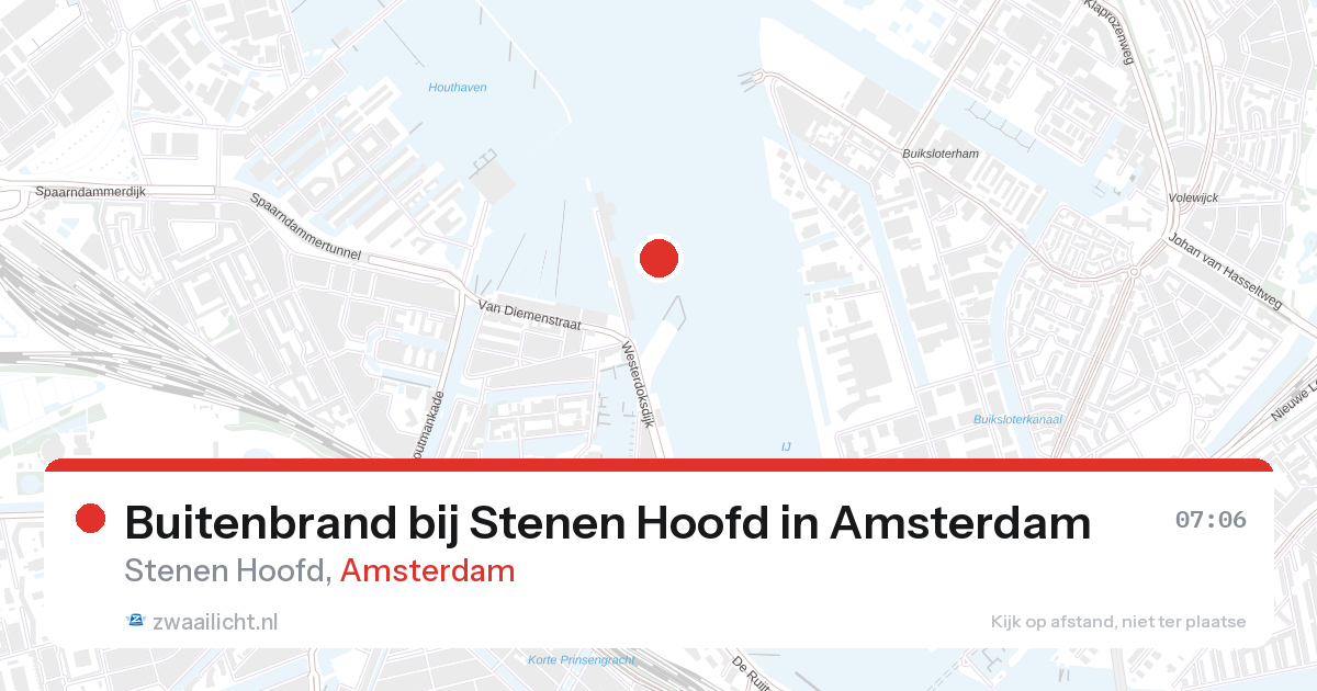 Buitenbrand bij Stenen Hoofd in Amsterdam — 23 jun 2026