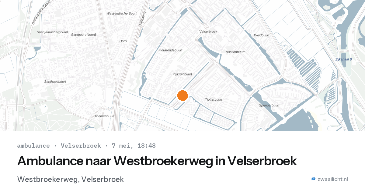 Ambulance naar Westbroekerweg in Velserbroek — 7 mei 2026