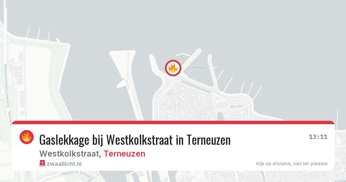 Gaslekkage bij Westkolkstraat in Terneuzen — 7 jul 2026
