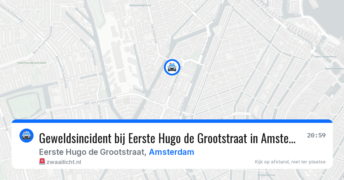 Geweldsincident bij Eerste Hugo de Grootstraat in Amsterdam — 8 jul 2026