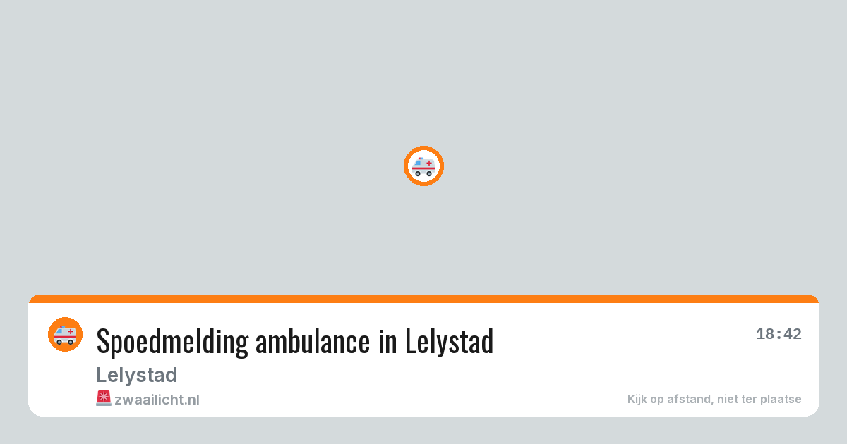 Spoedmelding ambulance in Lelystad — 14 aug 2026