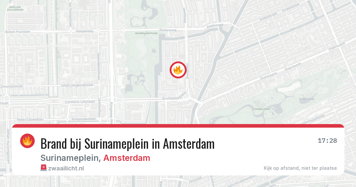 Brand bij Surinameplein in Amsterdam — 29 jan 2026