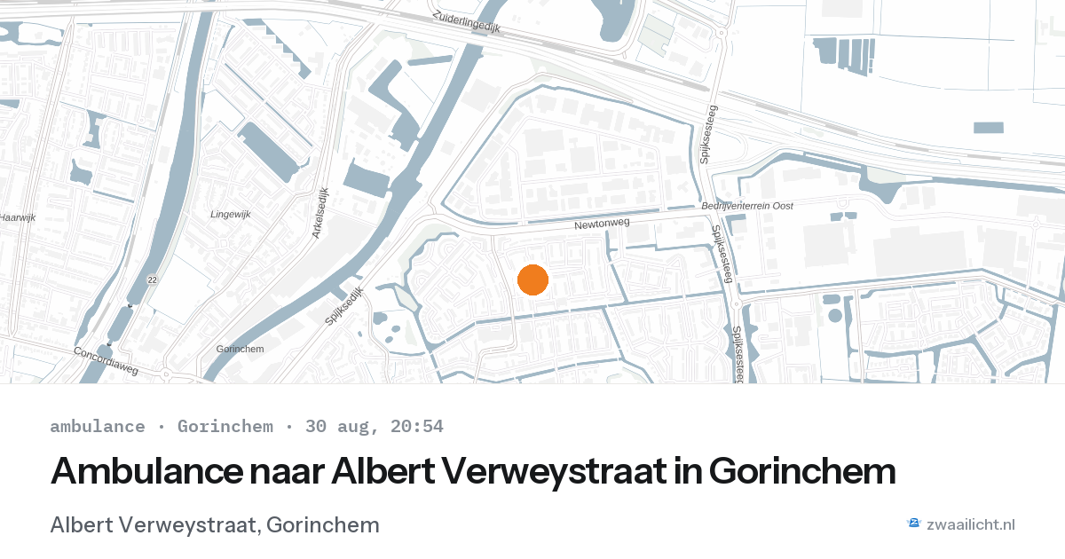 Ambulance naar Albert Verweystraat in Gorinchem — 30 aug 2026