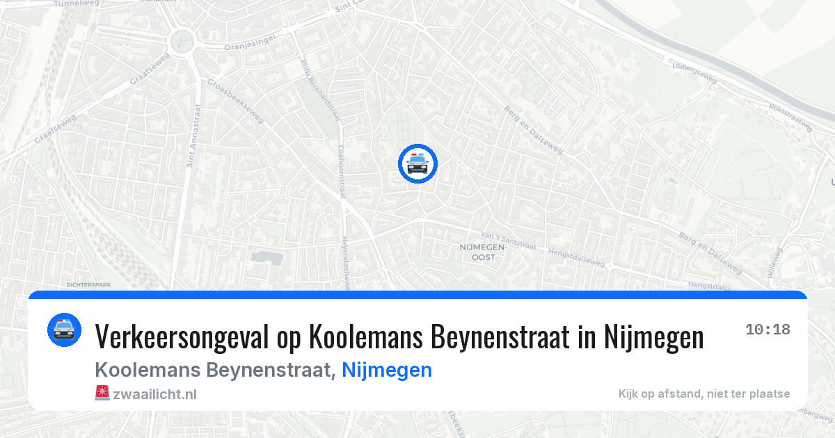 Verkeersongeval op Koolemans Beynenstraat in Nijmegen — 12 mrt 2026