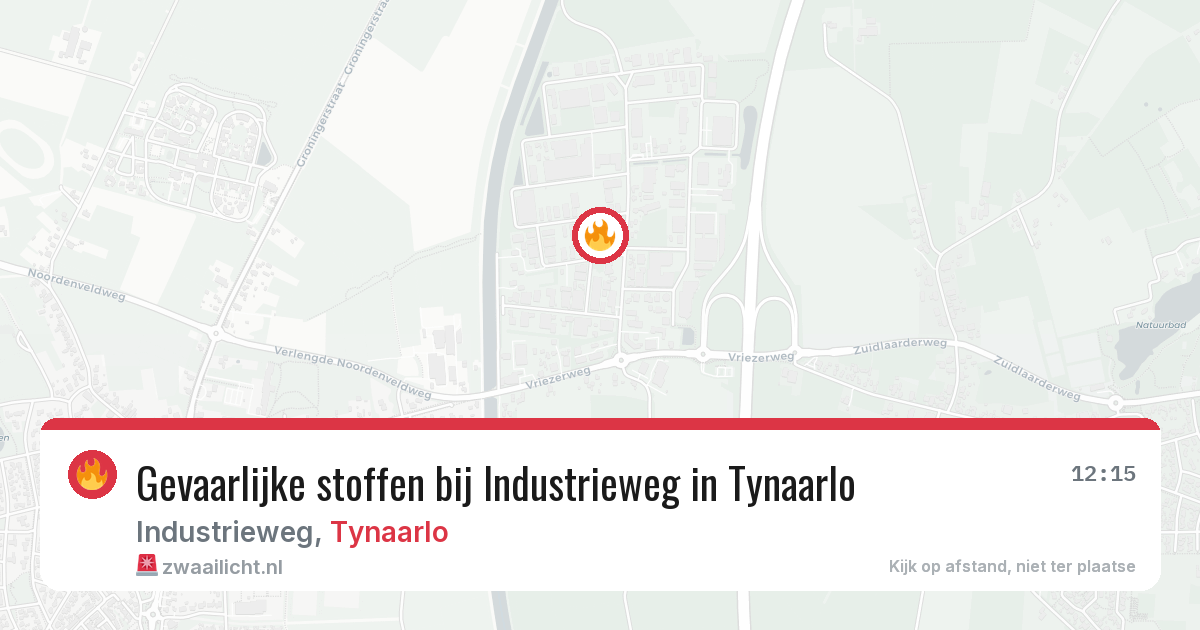 Gevaarlijke stoffen bij Industrieweg in Tynaarlo — 10 mrt 2026
