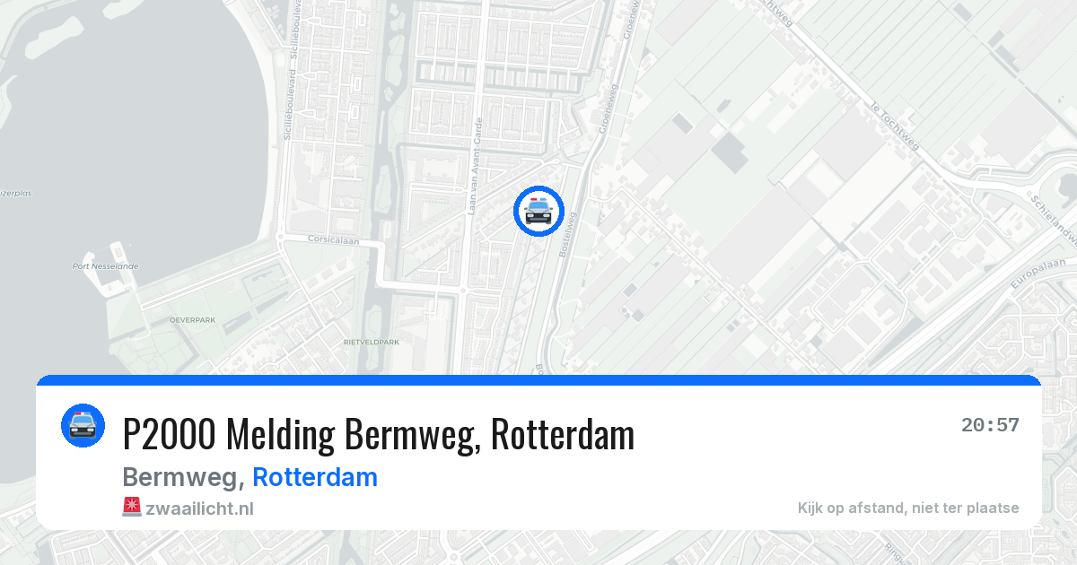 P2000 Melding Bermweg, Rotterdam — 30 mei 2026