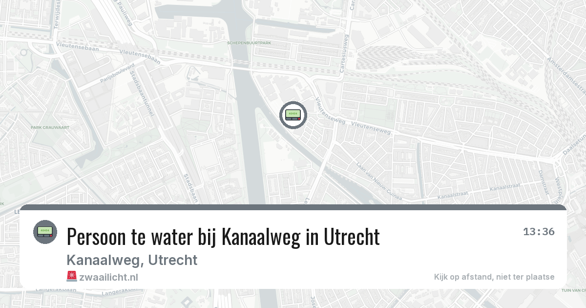 Persoon te water bij Kanaalweg in Utrecht — 11 mrt 2026
