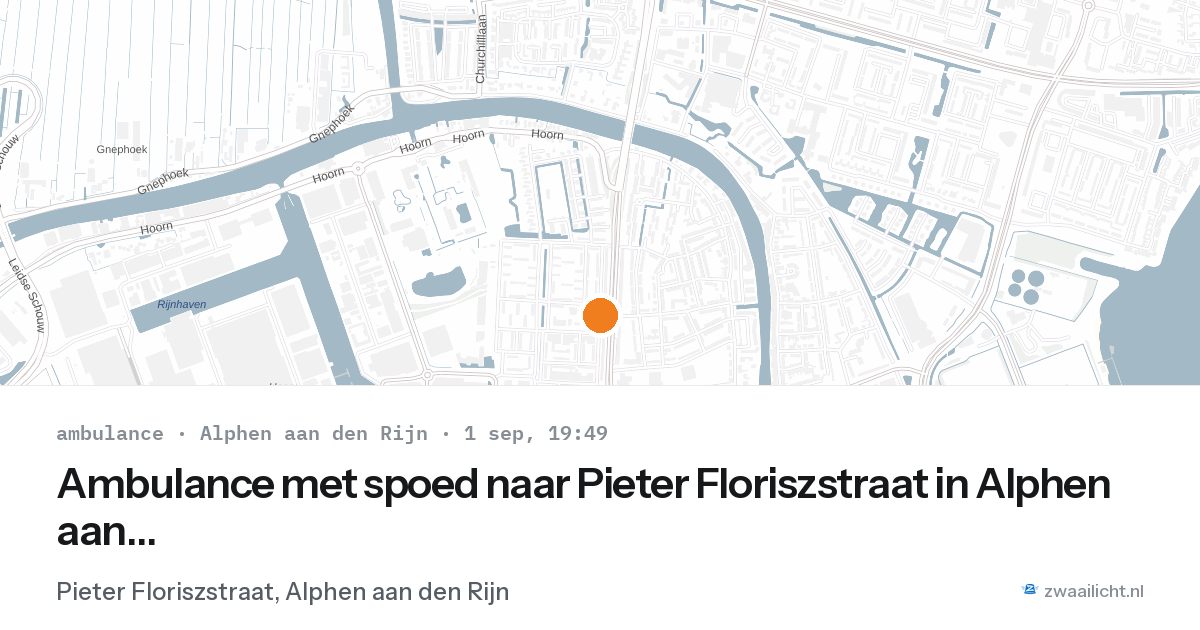 Ambulance met spoed naar Pieter Floriszstraat in Alphen aan den Rijn — 1 sep 2026