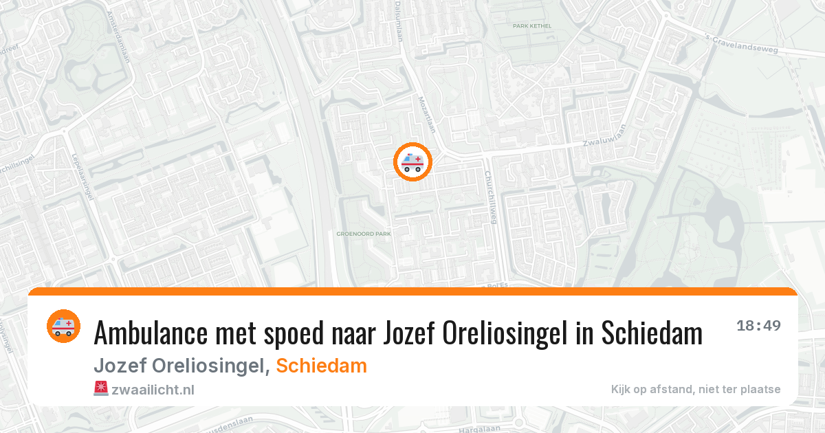 Ambulance met spoed naar Jozef Oreliosingel in Schiedam — 25 jun 2026