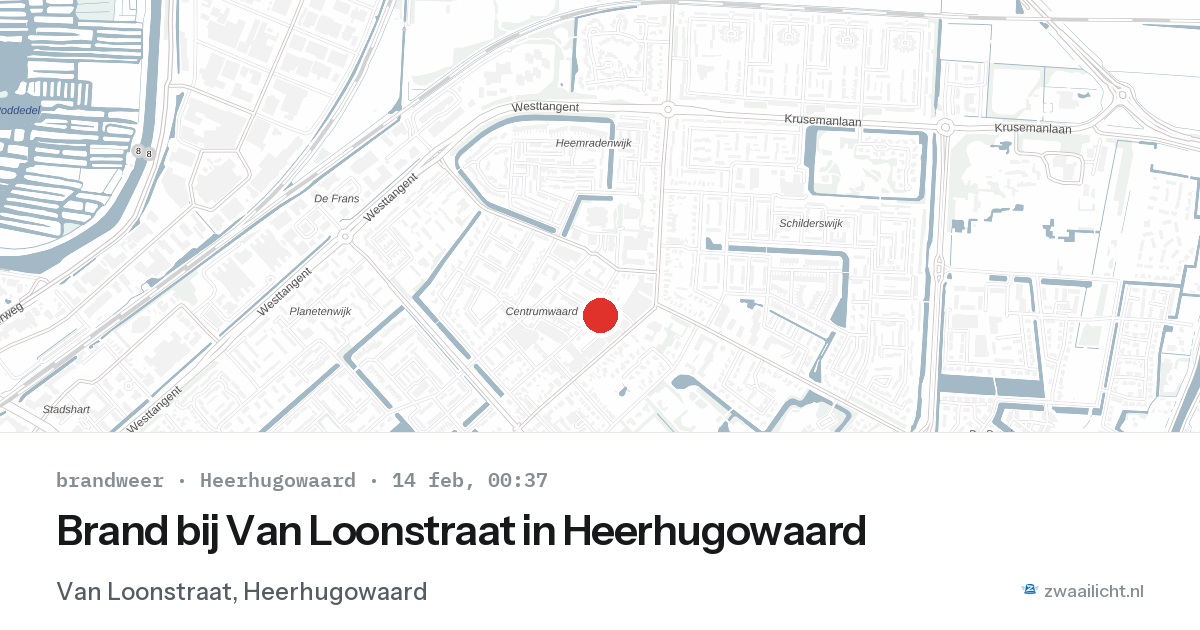 Brand bij Van Loonstraat in Heerhugowaard — 13 feb 2026