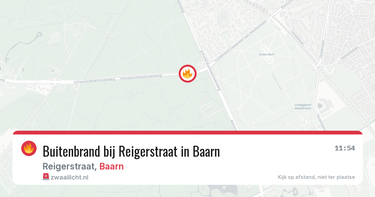 Buitenbrand bij Reigerstraat in Baarn — 25 mei 2026