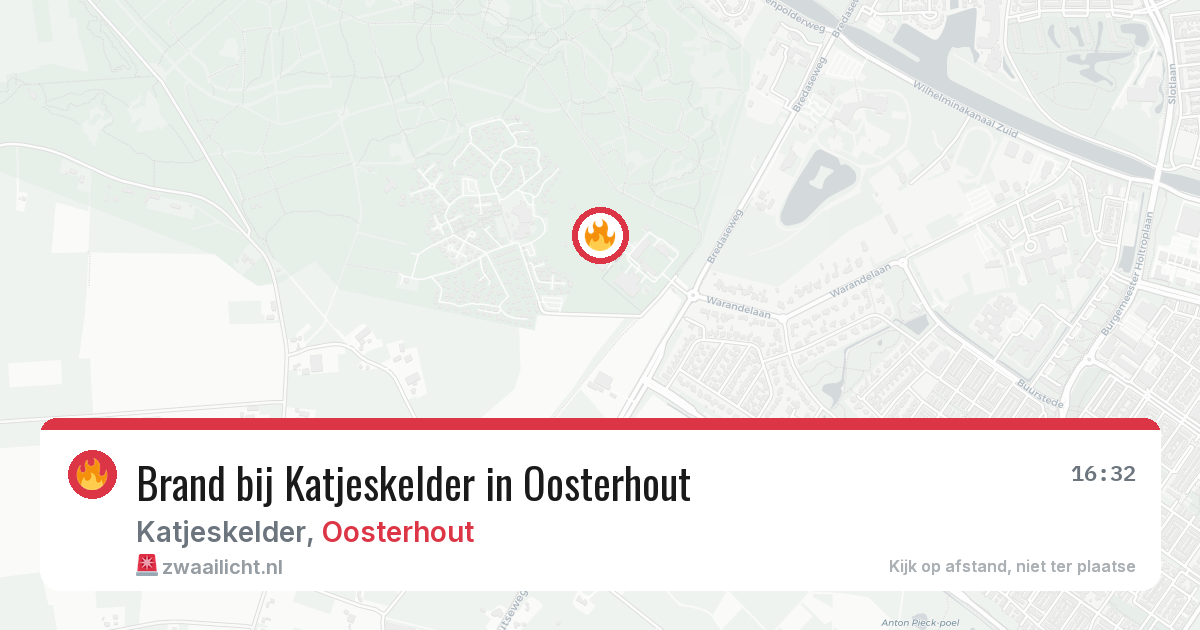 Brand bij Katjeskelder in Oosterhout — 5 aug 2026