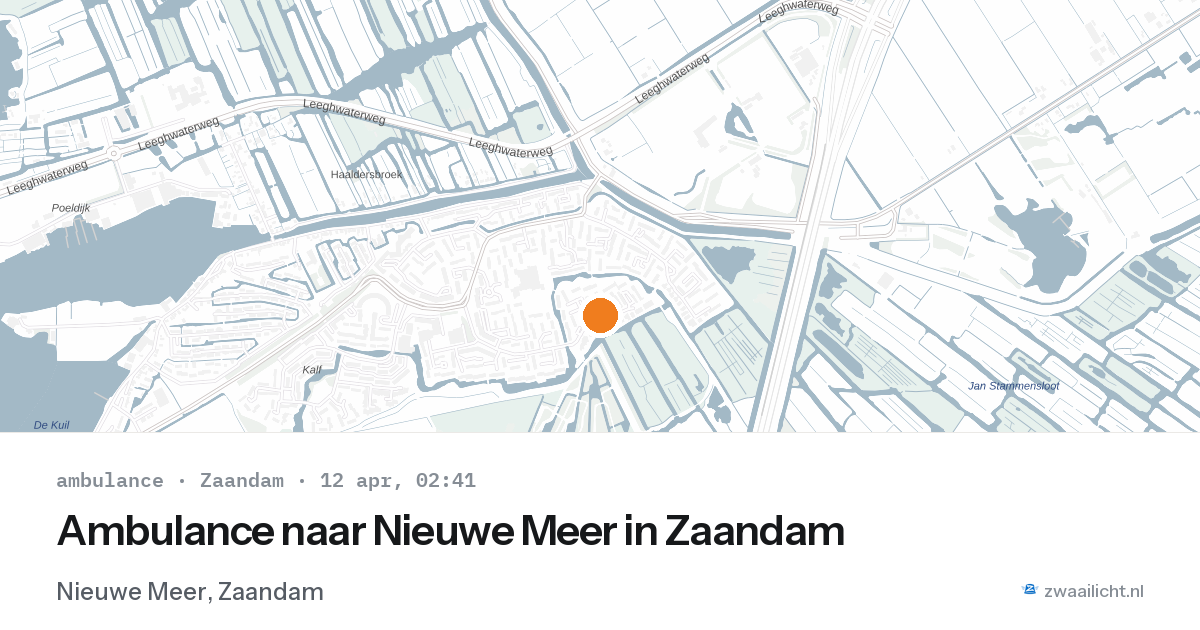 Ambulance naar Nieuwe Meer in Zaandam — 12 apr 2026
