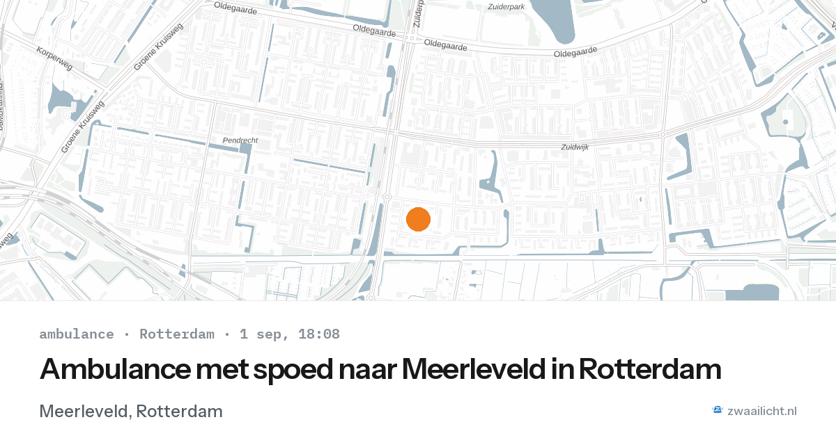 Ambulance met spoed naar Meerleveld in Rotterdam — 1 sep 2026