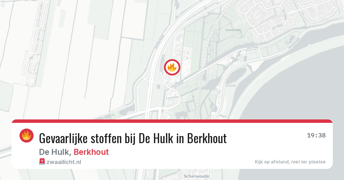 Gevaarlijke stoffen bij De Hulk in Berkhout — 21 mrt 2026