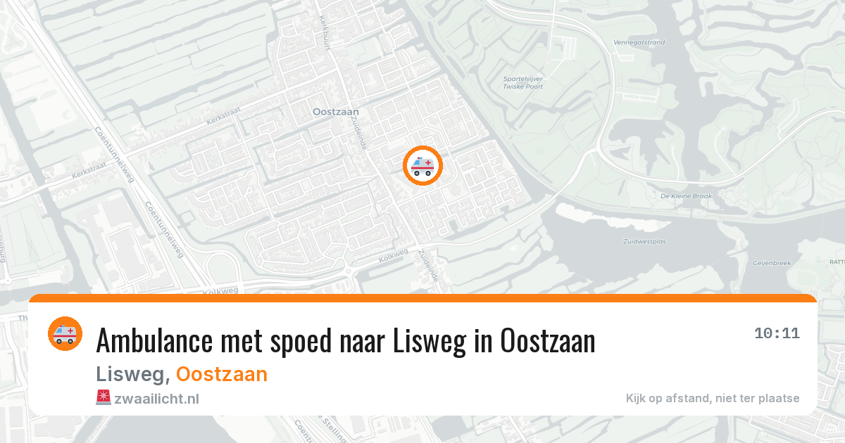 Ambulance met spoed naar Lisweg in Oostzaan — 22 mrt 2026