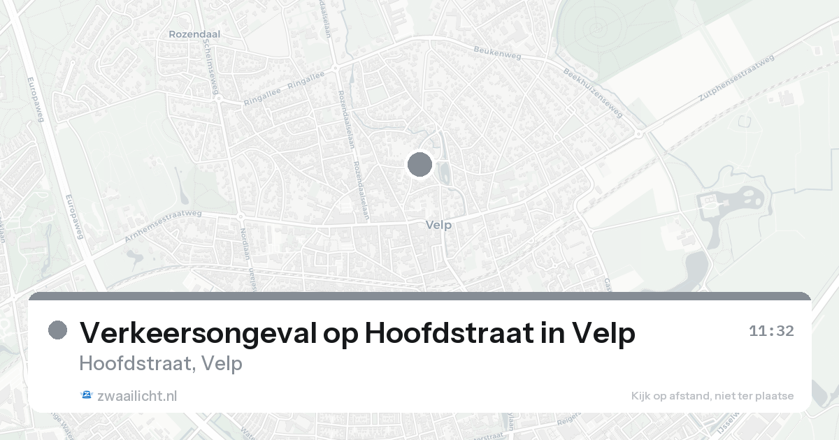 Verkeersongeval op Hoofdstraat in Velp — 20 aug 2026