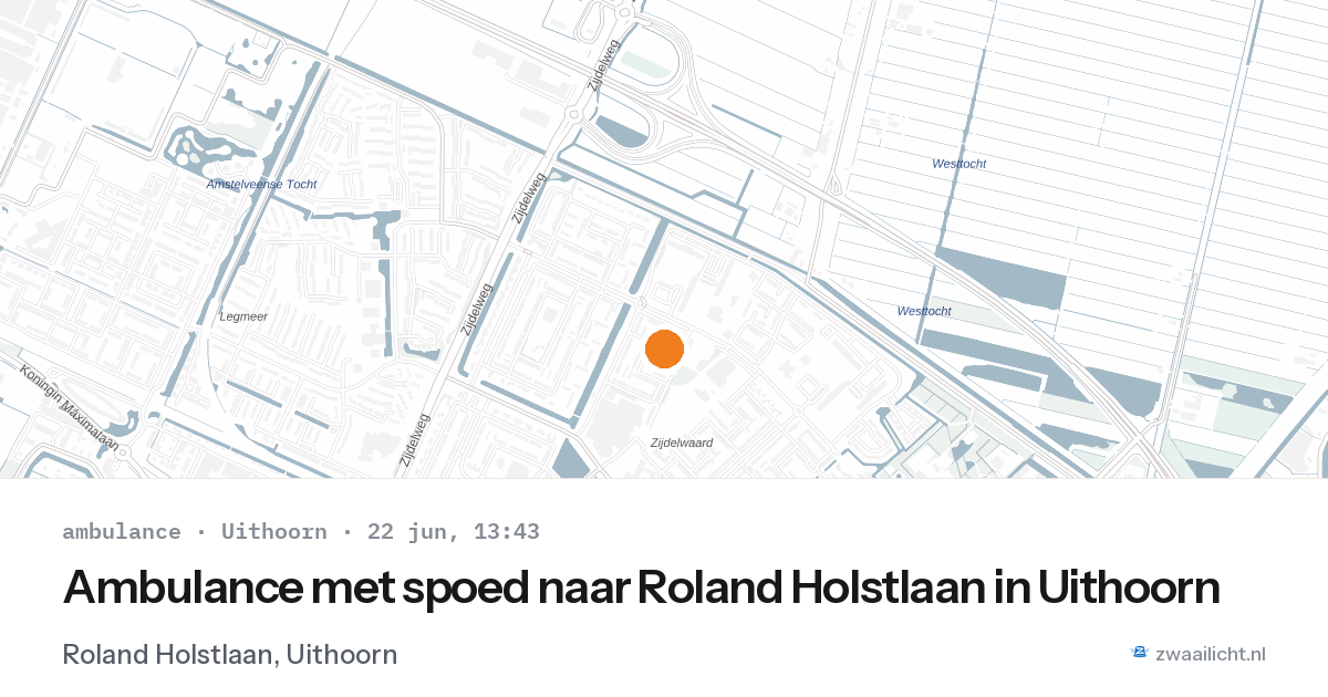 Ambulance met spoed naar Roland Holstlaan in Uithoorn — 22 jun 2026
