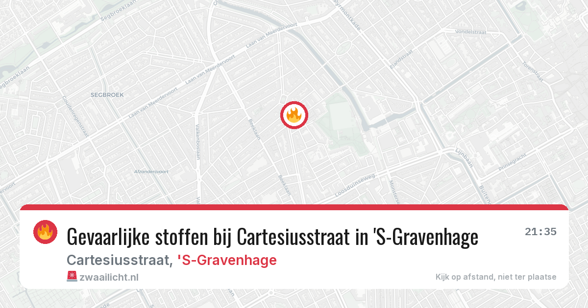 Gevaarlijke stoffen bij Cartesiusstraat in 'S-Gravenhage — 7 aug 2026