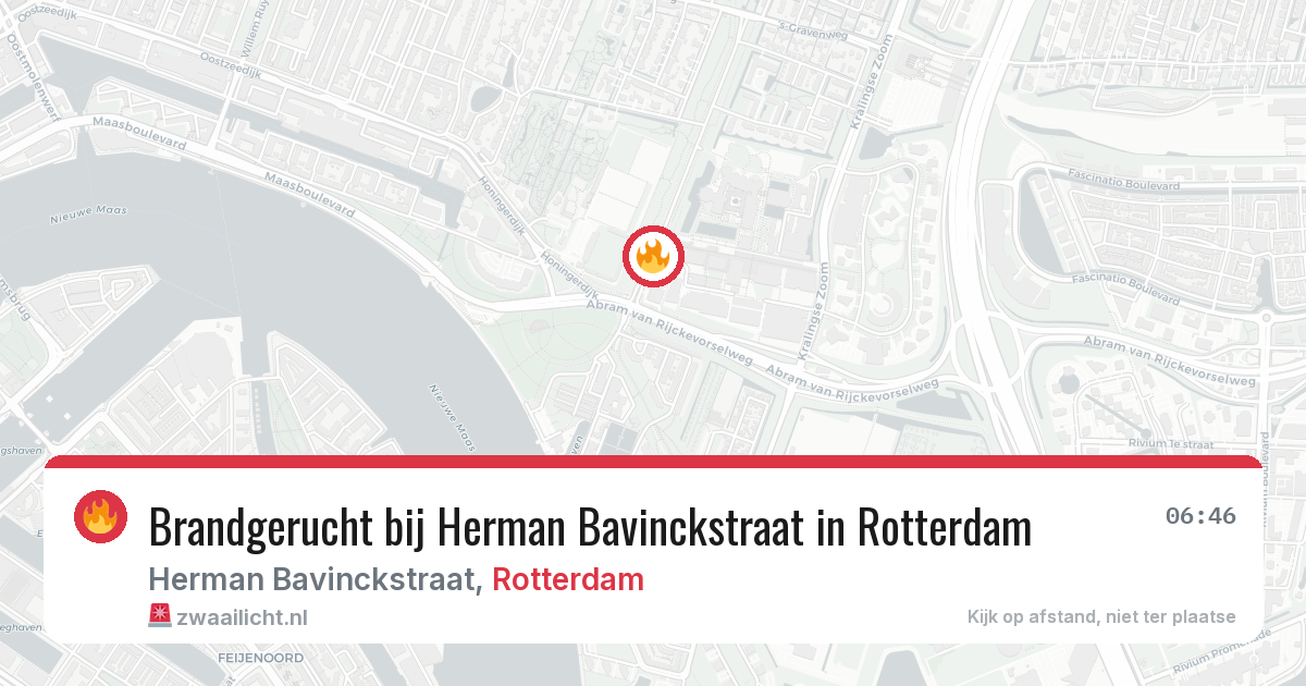 Brandgerucht bij Herman Bavinckstraat in Rotterdam — 25 jun 2026