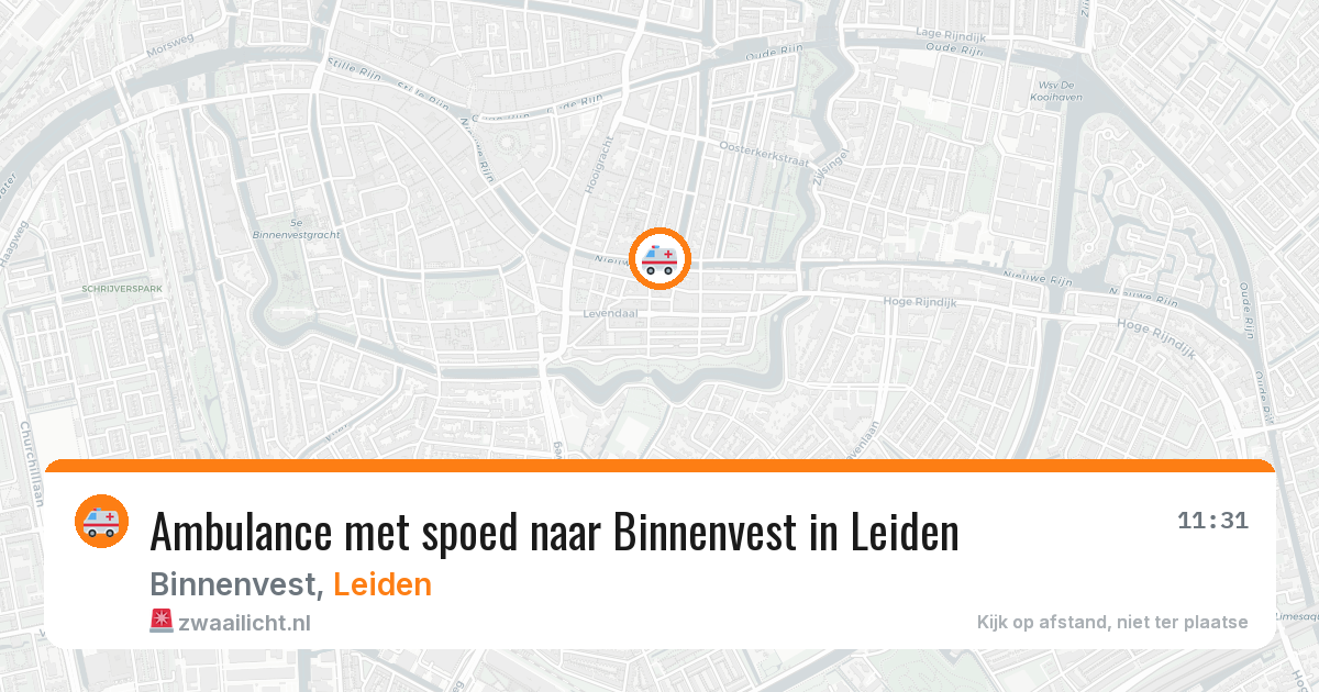 Ambulance met spoed naar Binnenvest in Leiden — 3 aug 2026
