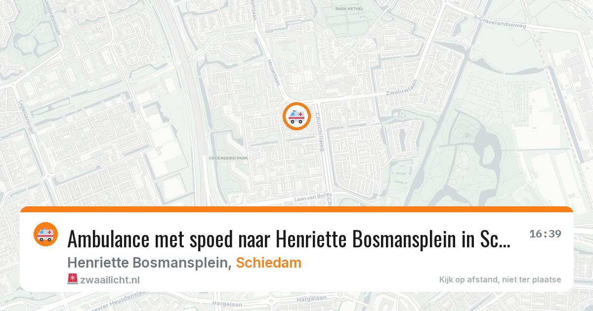 Ambulance met spoed naar Henriette Bosmansplein in Schiedam — 25 jun 2026
