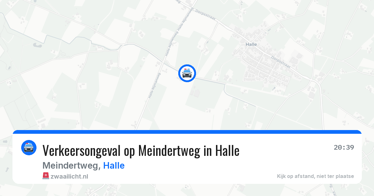Verkeersongeval op Meindertweg in Halle — 22 mrt 2026