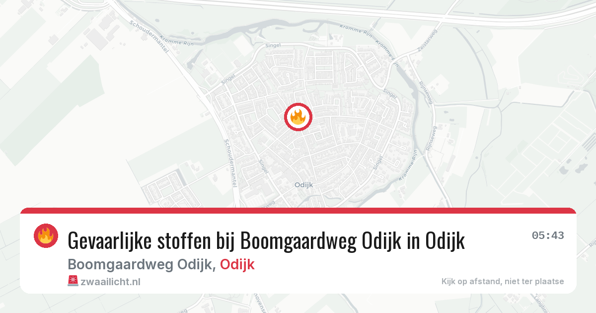 Gevaarlijke stoffen bij Boomgaardweg Odijk in Odijk — 21 mrt 2026