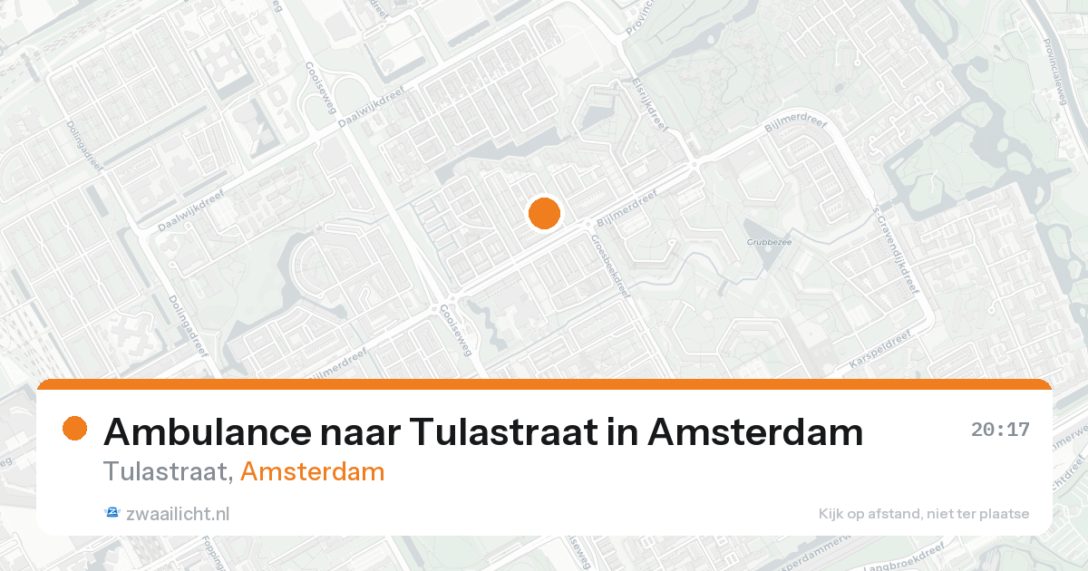 Ambulance naar Tulastraat in Amsterdam — 15 aug 2026