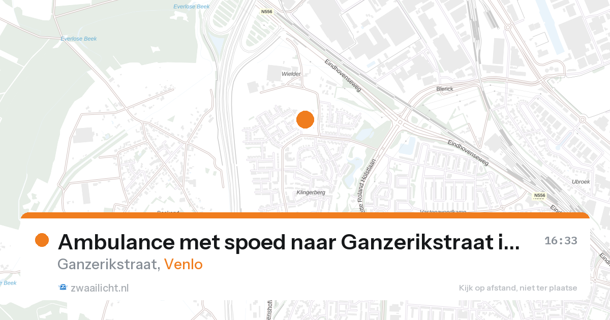 Ambulance met spoed naar Ganzerikstraat in Venlo — 27 aug 2026