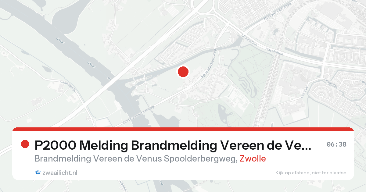 P2000 Melding Brandmelding Vereen de Venus Spoolderbergweg, Zwolle — 31 jan 2026
