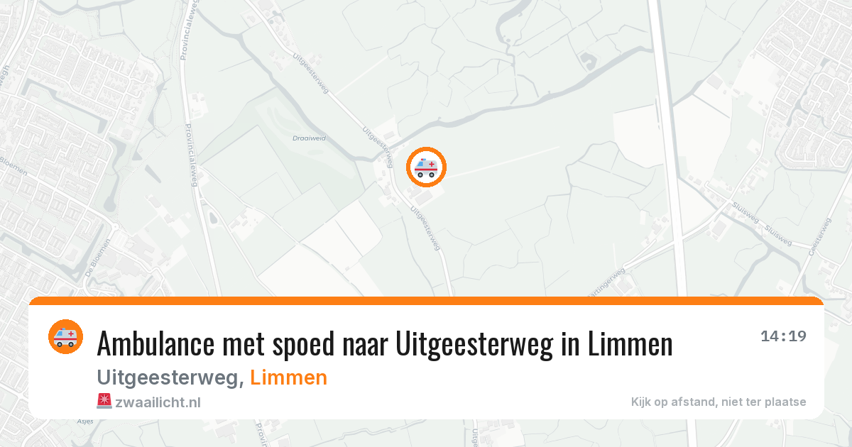 Ambulance met spoed naar Uitgeesterweg in Limmen — 17 mei 2026