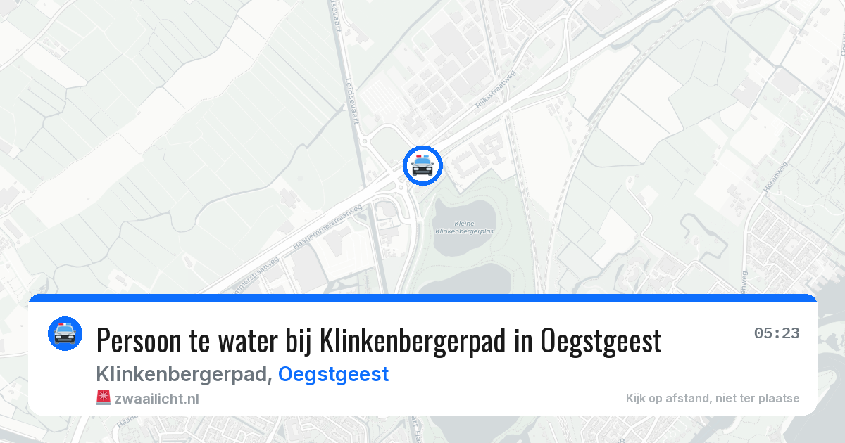 Persoon te water bij Klinkenbergerpad in Oegstgeest — 22 jun 2026