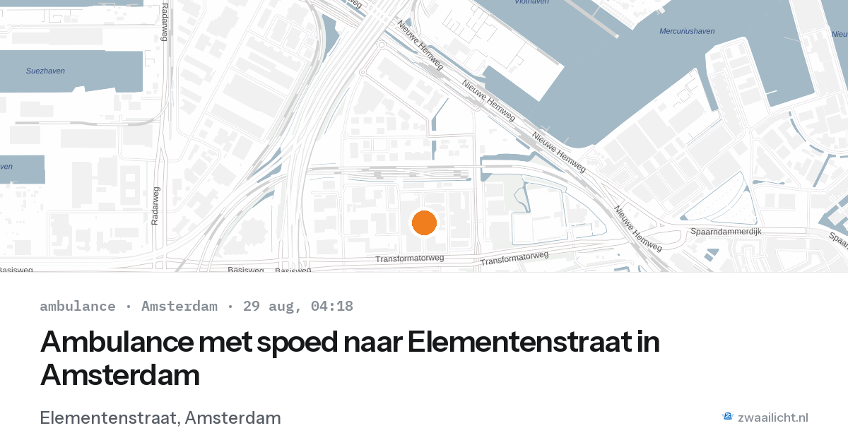 Ambulance met spoed naar Elementenstraat in Amsterdam — 29 aug 2026