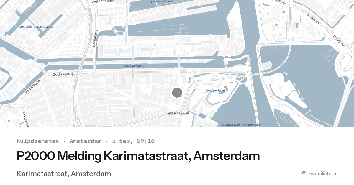 P2000 Melding Karimatastraat, Amsterdam — 5 feb 2026