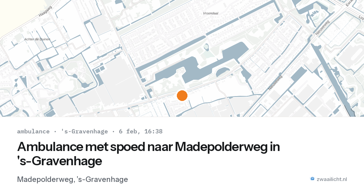 Ambulance met spoed naar Madepolderweg in 's-Gravenhage — 6 feb 2026
