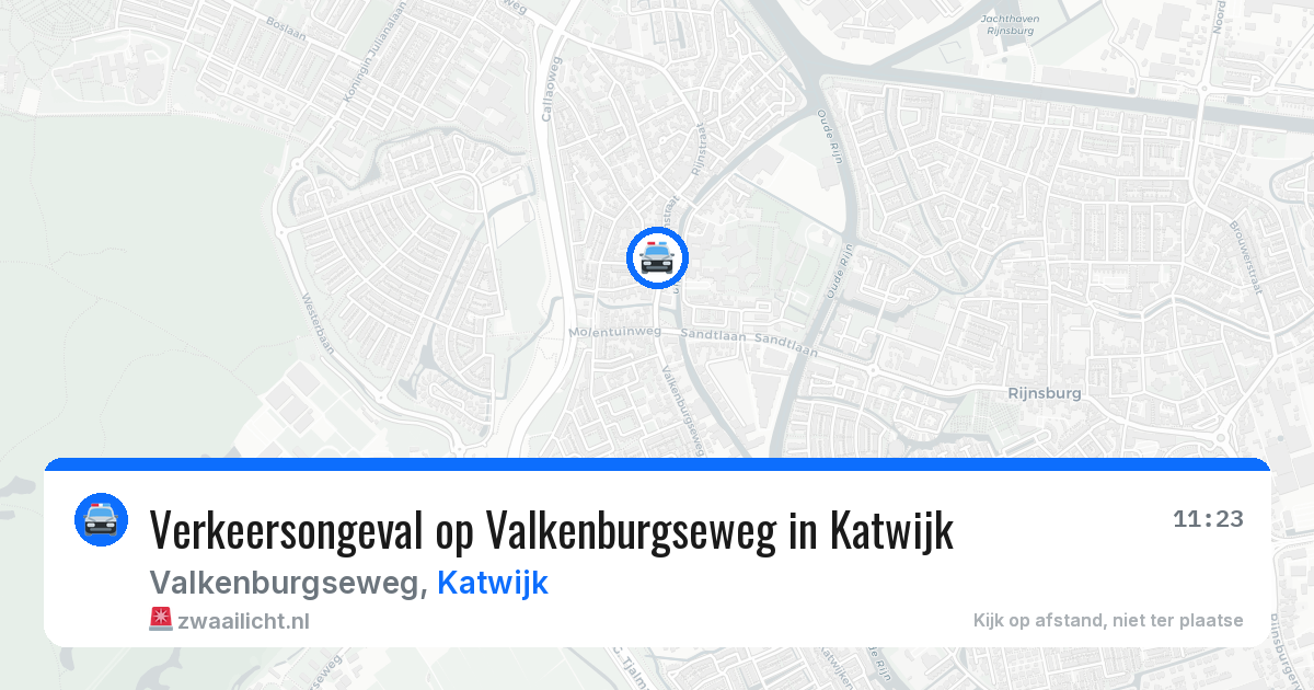 Verkeersongeval op Valkenburgseweg in Katwijk — 10 jul 2026