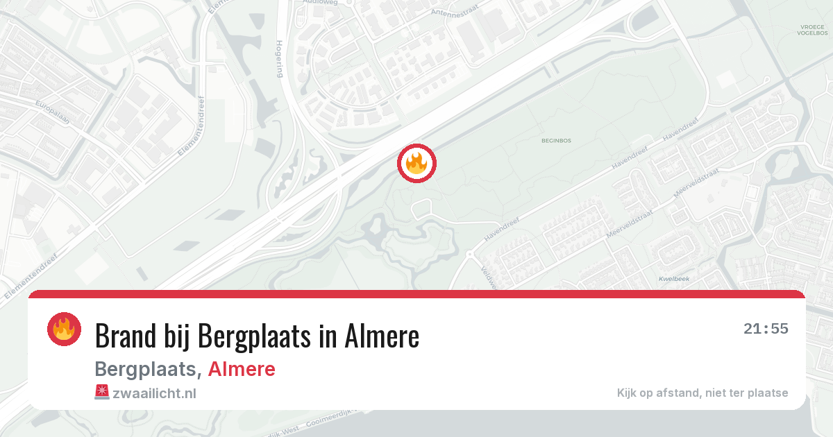 Brand bij Bergplaats in Almere — 2 aug 2026