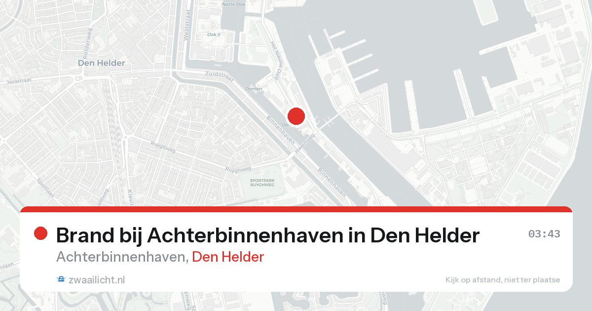 Brand bij Achterbinnenhaven in Den Helder — 21 aug 2026