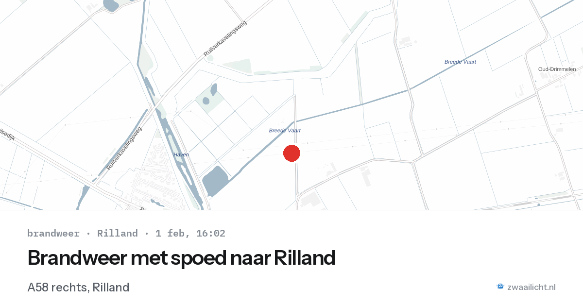 Brandweer met spoed naar Rilland — 1 feb 2026 | 🚨 Zwaailicht.nl