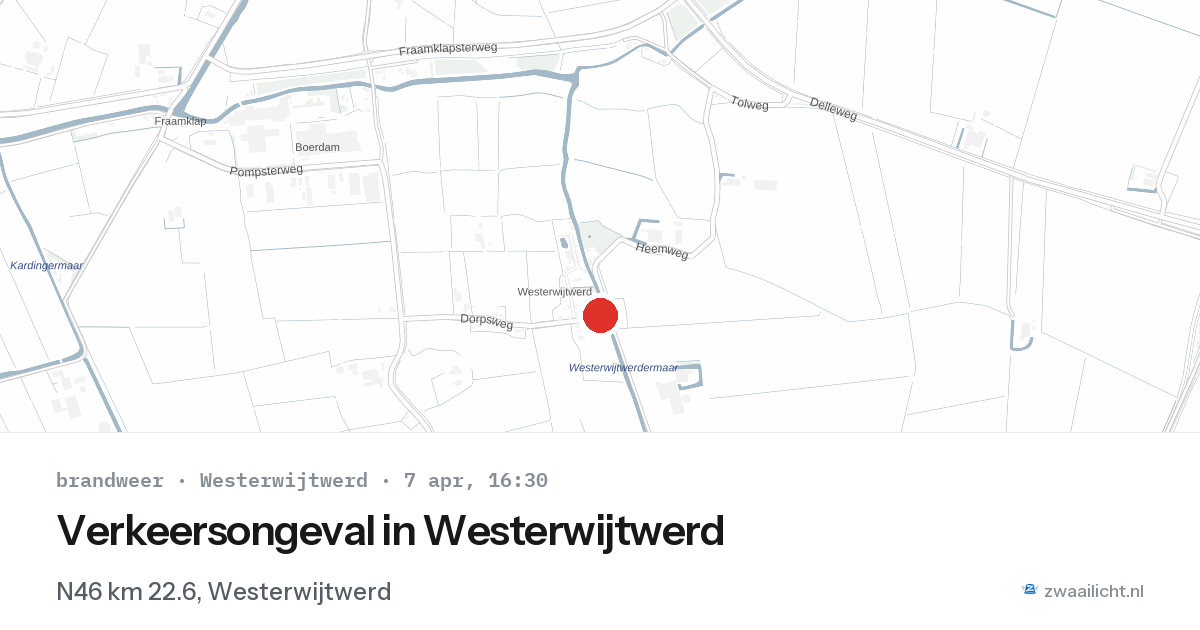 Verkeersongeval in Westerwijtwerd — 7 apr 2026