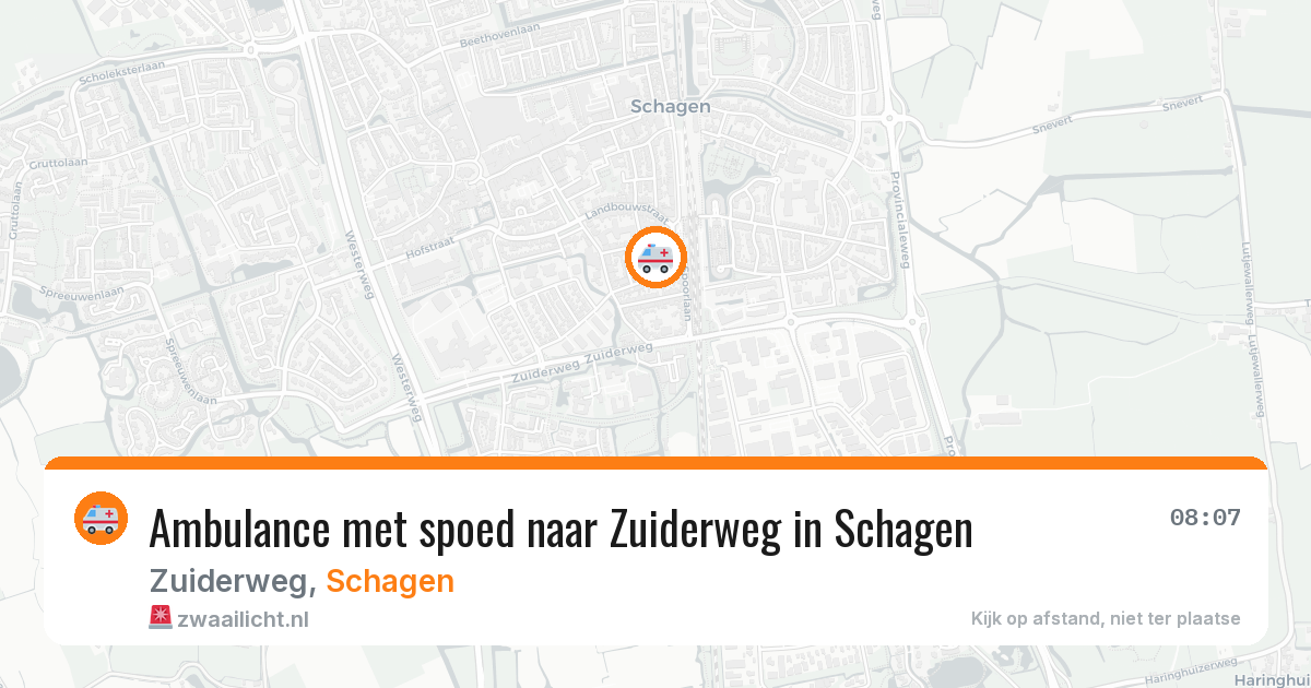 Ambulance met spoed naar Zuiderweg in Schagen — 21 mei 2026