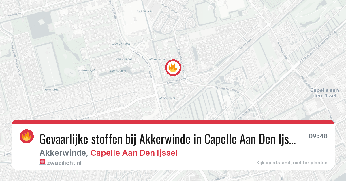 Gevaarlijke stoffen bij Akkerwinde in Capelle Aan Den Ijssel — 21 jul 2026