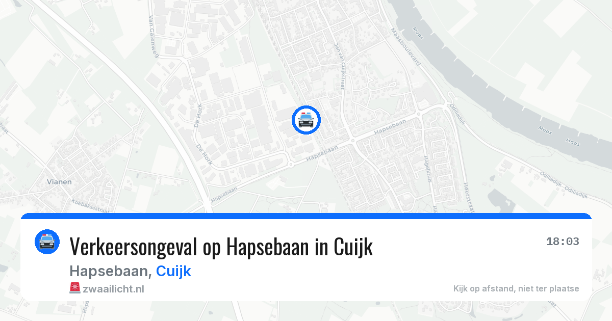 Verkeersongeval op Hapsebaan in Cuijk — 13 aug 2026