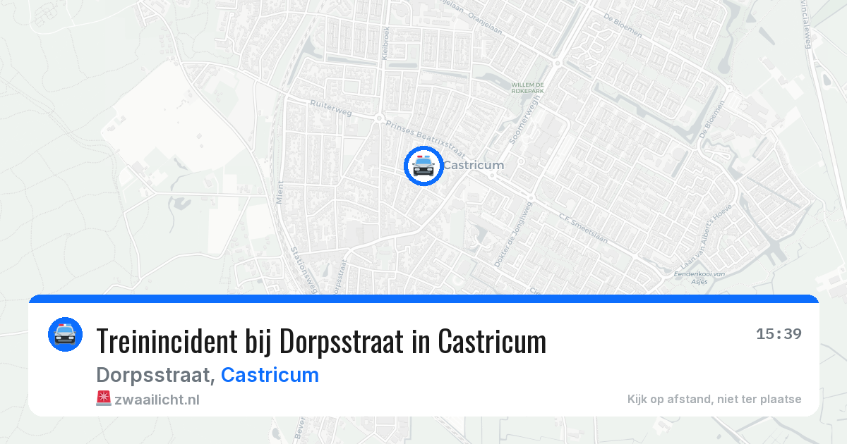 Treinincident bij Dorpsstraat in Castricum — 14 jul 2026